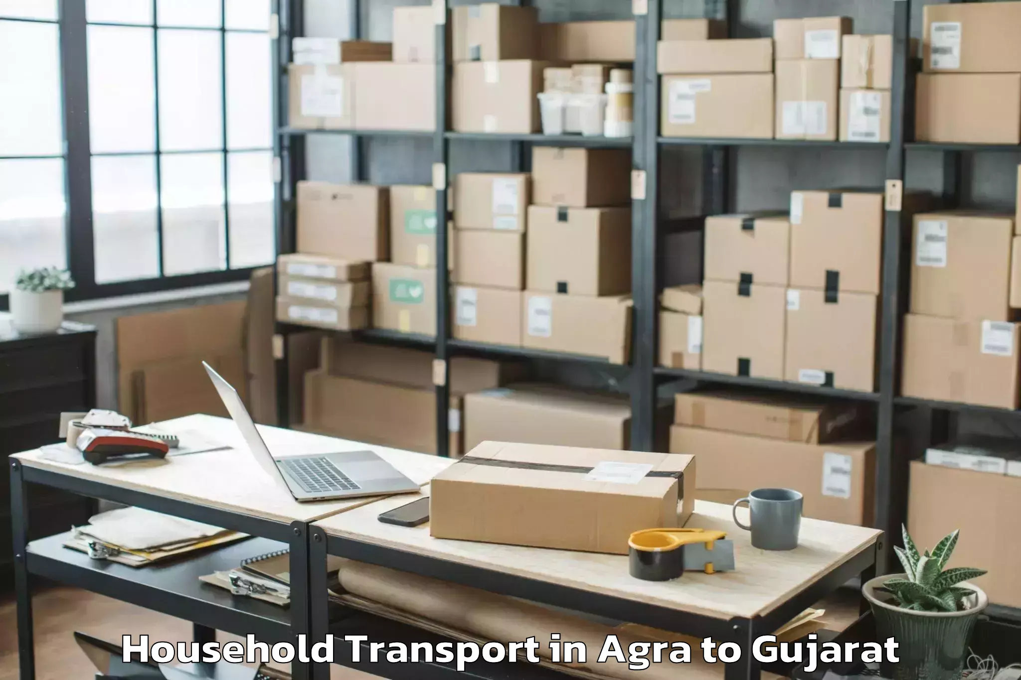 Book Agra to Rk University Rajkot Household Transport Online